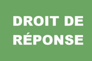 DROIT DE RÉPONSE